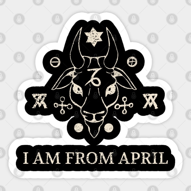 Born in April – Aries Zodiac Design Sticker by Stylecombinator